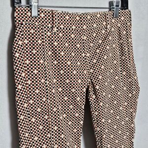 Tory Burch Womens Kaine Desert Sand Geometric Print Straight Leg Ankle Pants 25